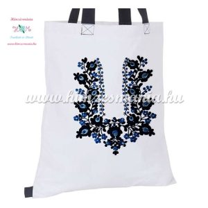 Cotton shopping bag - hungarian folk embroidery - handmaded - Matyo style - white