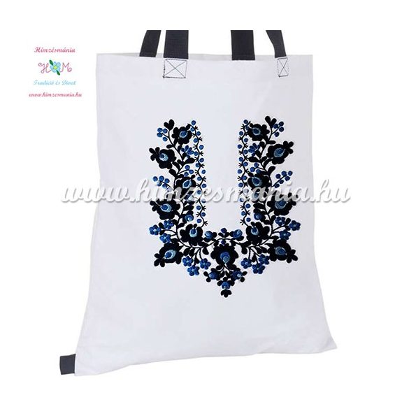 Cotton shopping bag - hungarian folk embroidery - handmaded - Matyo style - white