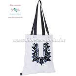 Cotton shopping bag - hungarian folk embroidery - handmaded - Matyo style - white