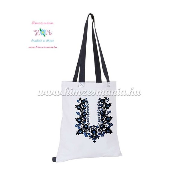 Cotton shopping bag - hungarian folk embroidery - handmaded - Matyo style - white