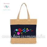 CANVAS BAG/BEACH BAG - HUNGARIAN FOLK EMBROIDERY - NAVY