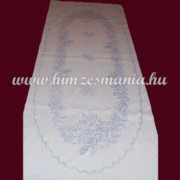 Pre-stamped table runner - hand embroidery - hungarien folk pattern -  oval - 37x87 cm