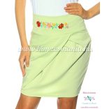 Elegant skirt - hungarian folk Kalocsa machine embroidery - pistachios - Embroidery Mania