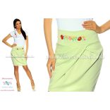 Elegant skirt - hungarian folk Kalocsa machine embroidery - pistachios - Embroidery Mania