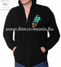   Men' sweatshirt - hand embroidery - hungarian folk motif - black
