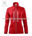   Women's zipped jacket - folk embroidered - Kalocsa style - red