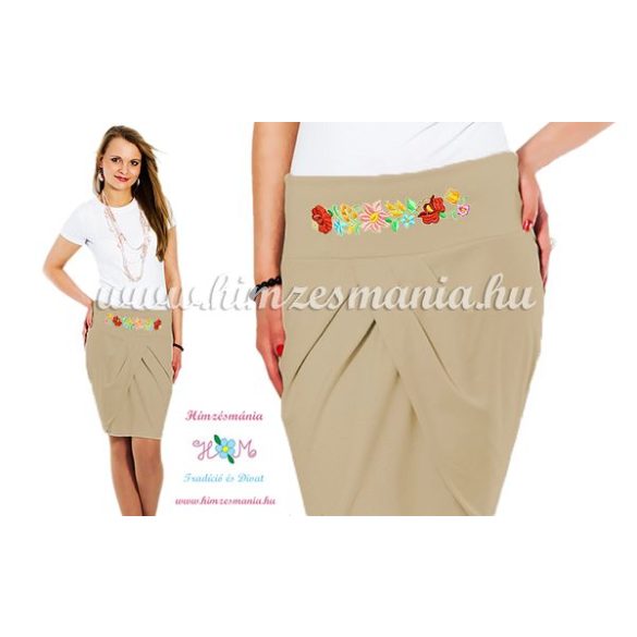 Elegant skirt - hungarian folk Kalocsa machine embroidery - hazel - Embroidery Mania