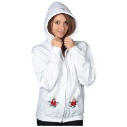   Embroidery Mania - Sweater hand-embroidered Kalocsa style - white