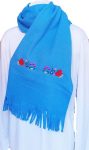 Polar scarf - hungarian folk machine-emboridery - Kalocsai style - unisex - azure Polar scarf - hungarian folk machine-emboridery - Kalocsai style - unisex - azure