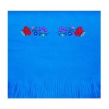 Hímzésmánia - kalocsai hímzett polár sál - unisex - azúr