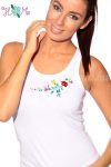 Top - hungarian folk machine embroidery - Kalocsa motif - white Top - hungarian folk machine embroidery - Kalocsa motif - white