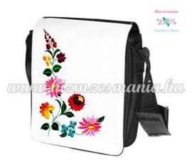 Black bag - hungarian folk embroidery - kalocsa style - 27x27x8 cm
