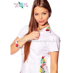 Hímzésmánia - kalocsai kézzel hímzett ing - fehér