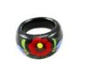 Rings - hungarian folk motif - Kalocsa style - black Rings - hungarian folk motif - Kalocsa style - black