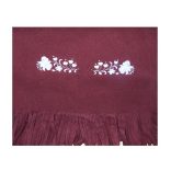 Polar scarf - hungarian folk machine-emboridery - Kalocsai style - unisex - chocolate