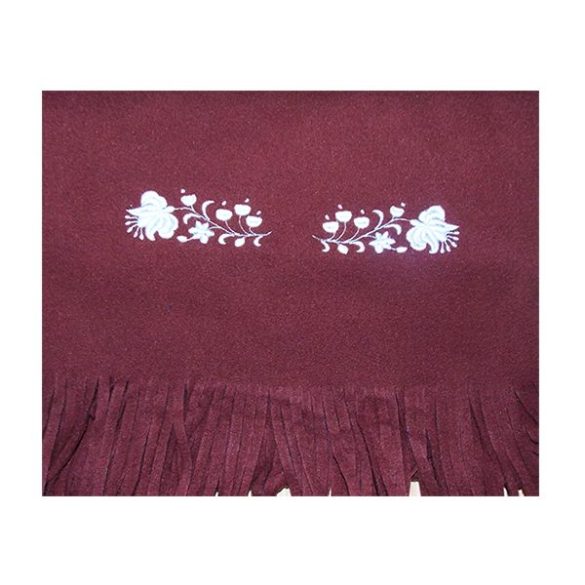 Polar scarf - hungarian folk machine-emboridery - Kalocsai style - unisex - chocolate