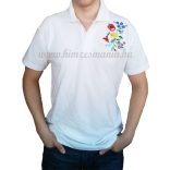 Kalocsai elején-hátulján hímzett férfi póló - fehér (2XL) - Hímzésmánia