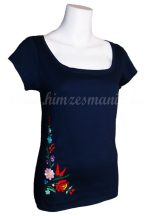   Embroidery Mania - T-shirt hungarian folk hand-embroidered - navy