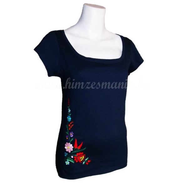 Embroidery Mania - T-shirt hungarian folk hand-embroidered - navy