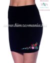 Skirt - hungarian folk - machnine embroidery - Kalocsai motif - black