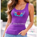 KALOCSAI MINTÁS TOP - KÉZI HÍMZÉS - LILA