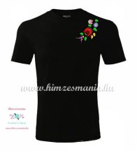   Men's Short Sleeve T-Shirts - hungarian folk embroidery -Kalocsa motif - black
