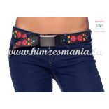 Belt Metal Buckle - hungarian folk design - Matyo style - unisex - black