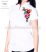 Exclusive women's short sleeve shirt - hungarian folk - hand embroidery - Kalocsa style - white