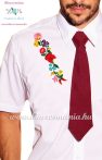   Men's shirt - hungarian folk - hand embroidery - Kalocsa pattern - white