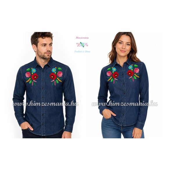 MEN'S JEANS WITH KALOCSA PATTERN - HAND EMBROIDERY