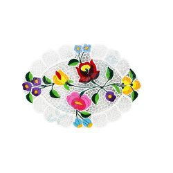 Tablecloth - hungarian folk - hand embroidery - Kalocsa style - 25 x 30 cm 