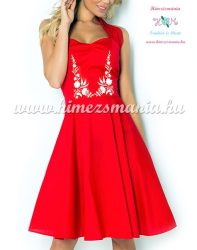 Bridal dress - hungarian folk embroidery - Kalocsa design - red