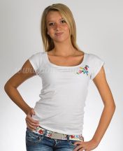 Embroidery Mania - T-shirt Kalocsa hand-embroidery - white