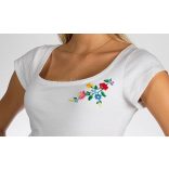 Hímzésmánia póló kalocsai mintával - fehér