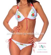 Bikini - hungarian folk motif - Kalocsa style - white