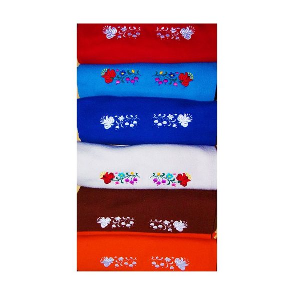 Polar scarf - hungarian folk machine-emboridery - Kalocsai style - unisex - orange