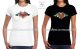 Women's t-shirt - short sleeve - folk embroidery - matyo motif - handmade - black