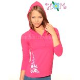 Hímzésmánia - kalocsai hímzett kapucnis női felső - pink