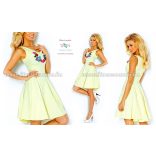 Kalocsai mintás loknis ruha - gépi hímzés - sárga