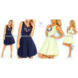 Kalocsai mintás loknis ruha - gépi hímzés - sárga