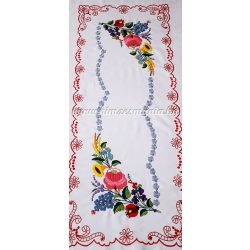   Kalocsai mintás futó - kézzel hímzett - négyszögletes - 35x84 cm