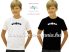 Black T-shirt boys - hungarian machine embroidery - white Kalocsa motif 