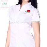 Women's shirt - hungarian folk machine embroidery - Kalocsa style - Embroidery Mania - white