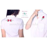 Women's shirt - hungarian folk machine embroidery - Kalocsa style - Embroidery Mania - white
