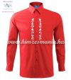 Gents Shirt Long Sleeve - hungarian folk fashion - Kalocsa style - machine embroidery - Red Gents Shirt Long Sleeve - hungarian folk fashion - Kalocsa style - machine embroidery - Red