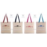 Matyó pamutvászon natúr táska - gépi hímzés -színes