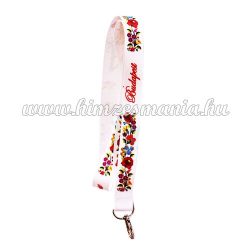 Kalocsai nyakpánt - nyomott mintás - fehér