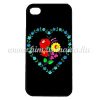 Phone case - hungarian folk heart-shaped pattern - Kalocsa style - iPhone - Samsung - black