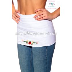   Waist Warmer - hungarian folk embroidery - matyo style - white