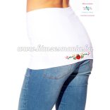 Matyó mintás derékmelegítő - gépi hímzés - fehér